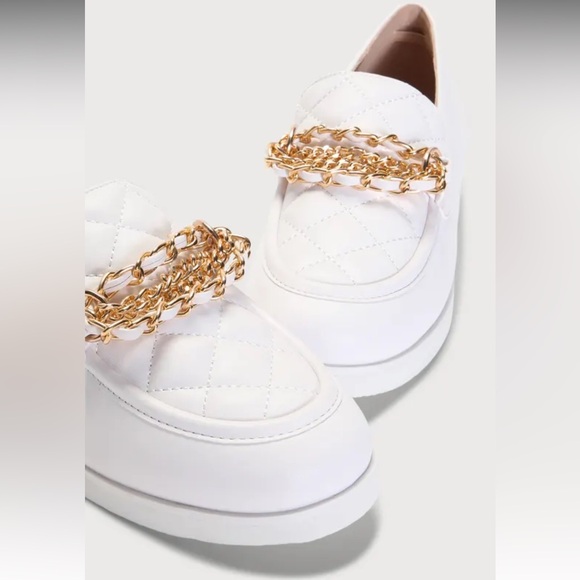 Lulus Trinitie White Flatform Loafers - Picture 3 of 5